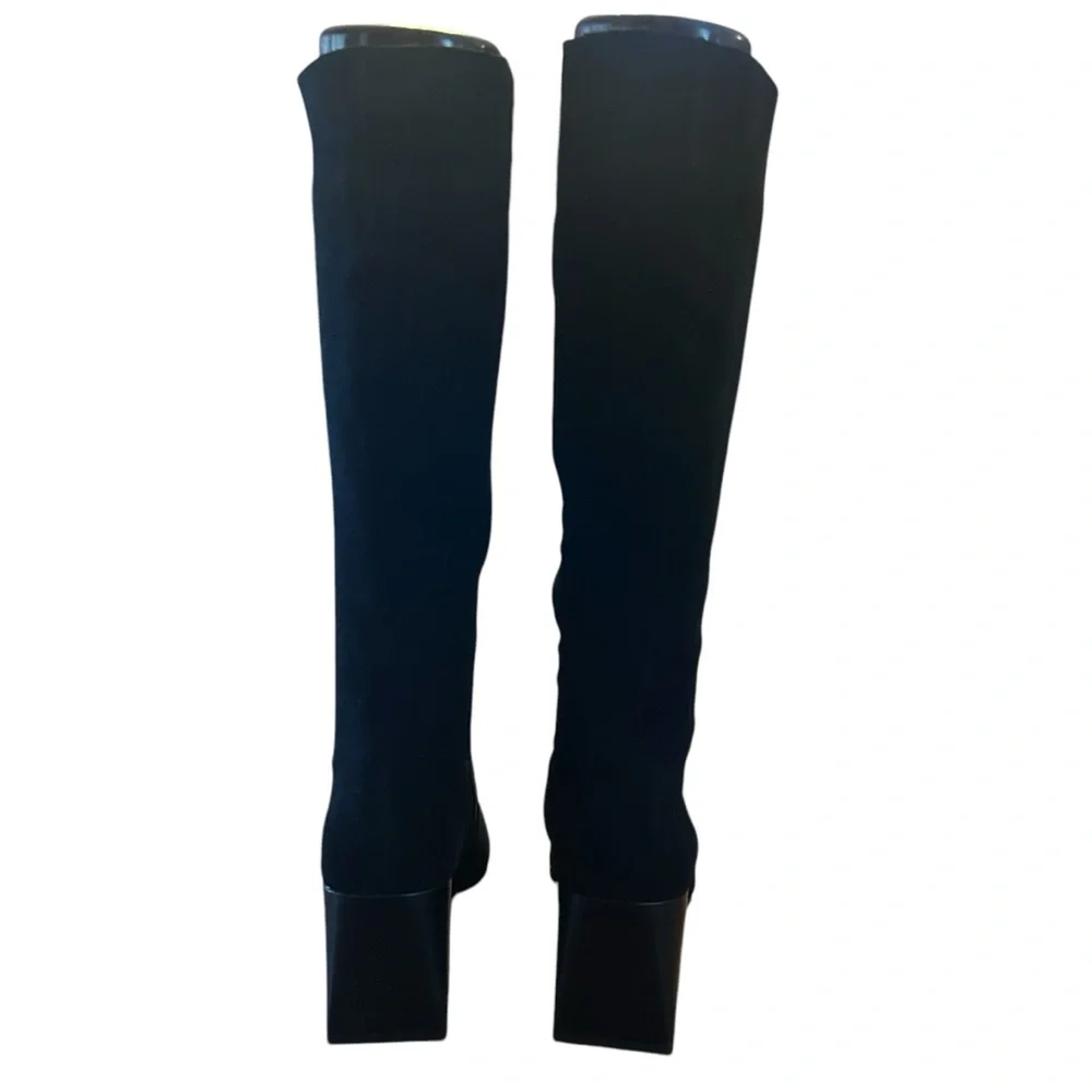 Aqua college Tori Black Waterproof Suede Square Toe Knee High Boots NEW Size 5.5 - Picture 4 of 10